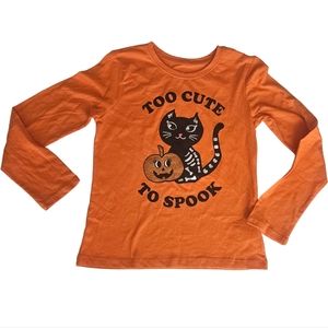 New Girl's Size Large 10/12 Long Sleeve Halloween Cat Shirt